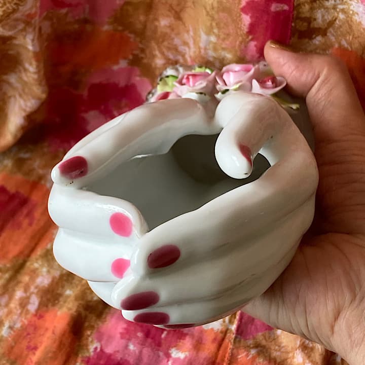 ハンドモチーフ ポーセリンプランター