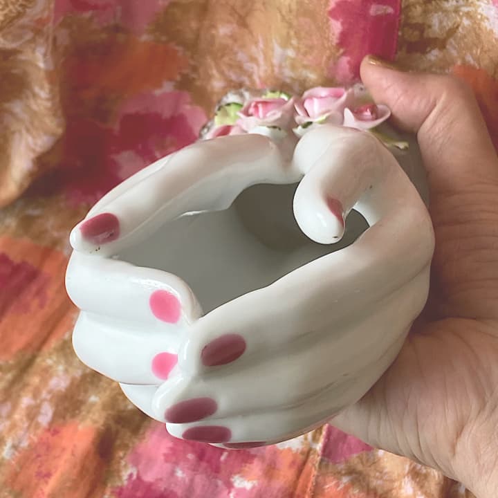 ハンドモチーフ ポーセリンプランター