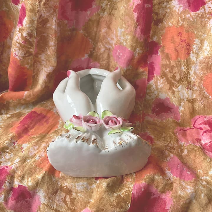 ハンドモチーフ ポーセリンプランター