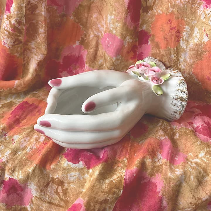 ハンドモチーフ ポーセリンプランター