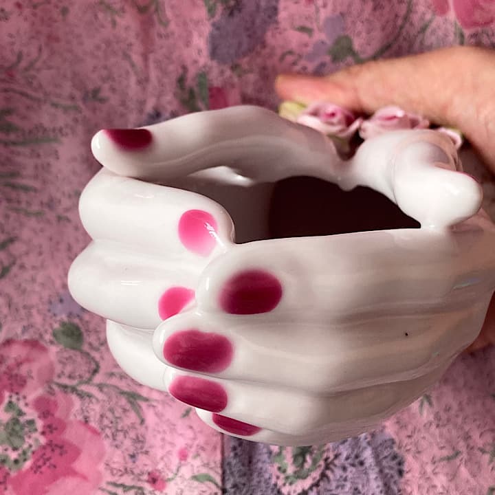 ハンドモチーフ ポーセリンプランター