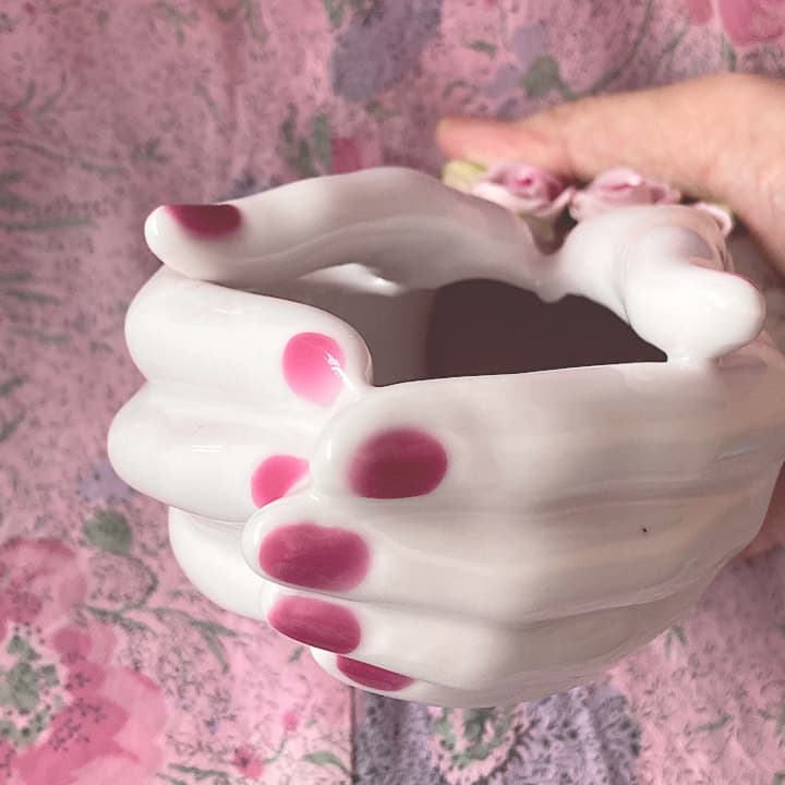 ハンドモチーフ ポーセリンプランター