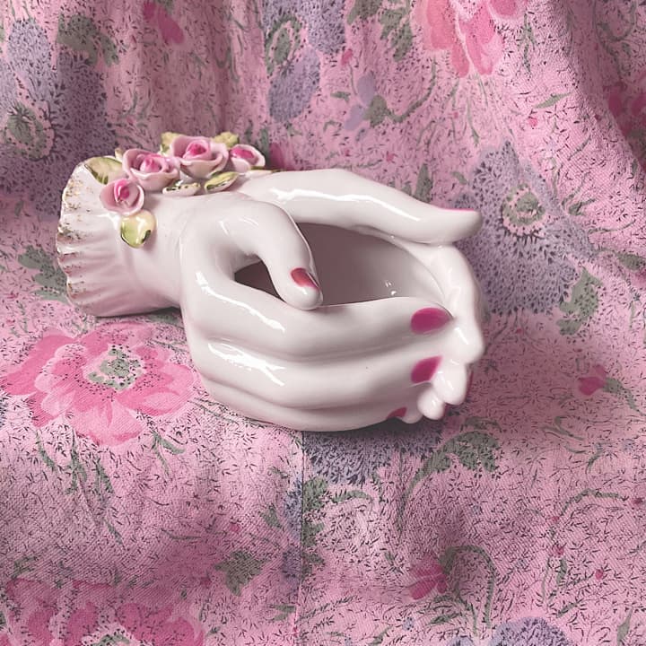 ハンドモチーフ ポーセリンプランター