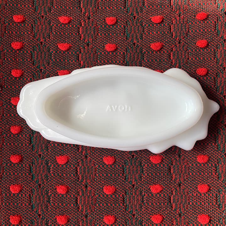 Avon ミルクガラス　ハンドトレイ