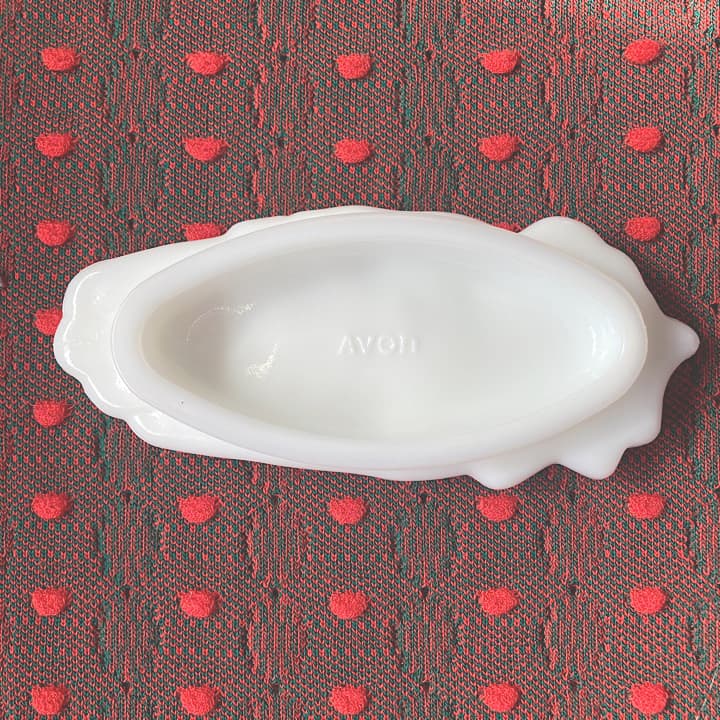 Avon ミルクガラス　ハンドトレイ